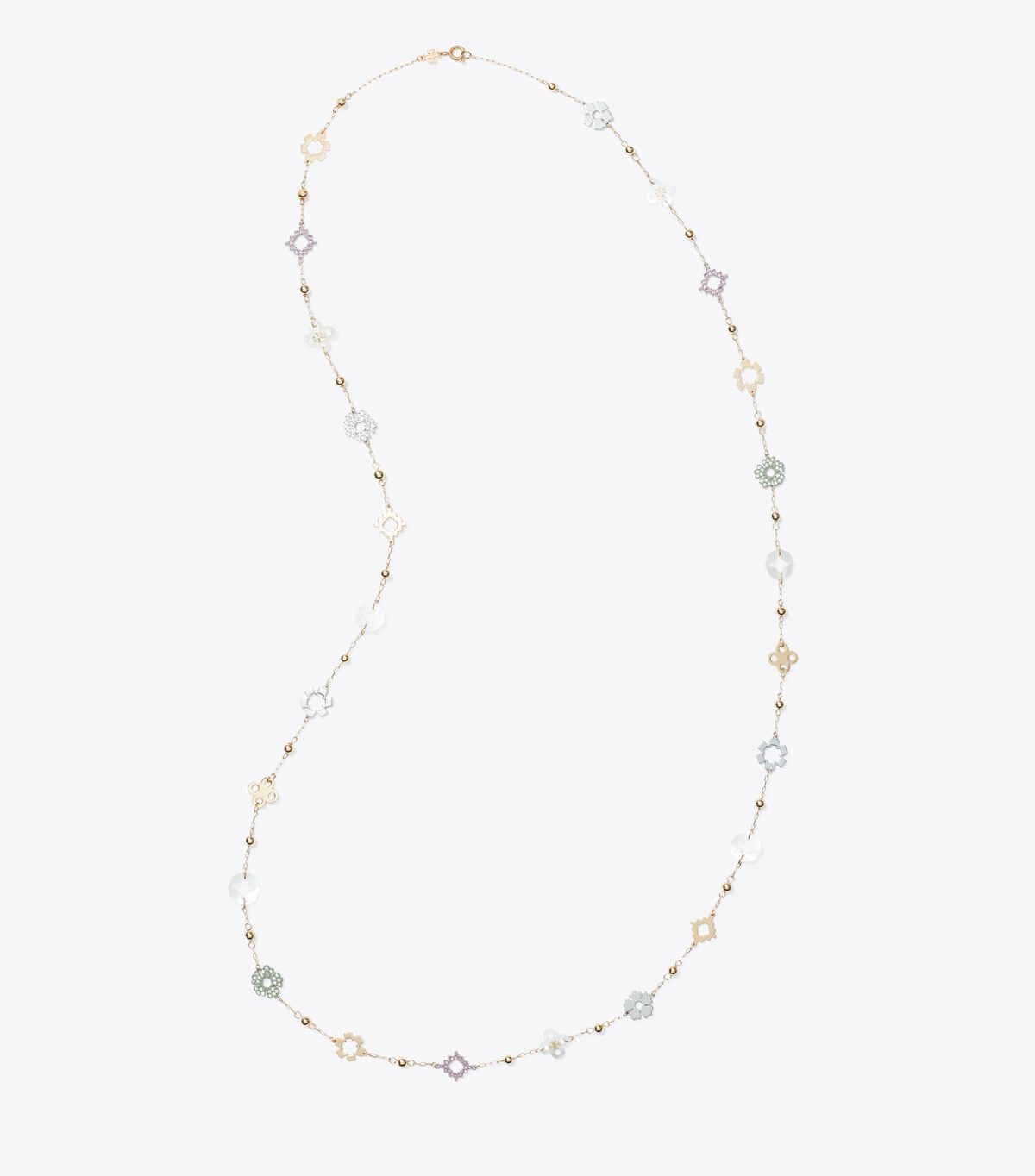 Long Forget Me Not Pavé Necklace tory burch long forget me not pav necklace