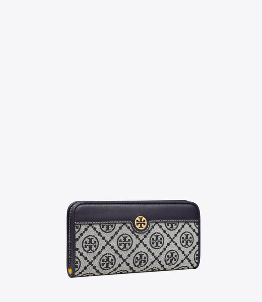 T Monogram Zip Slim Wallet