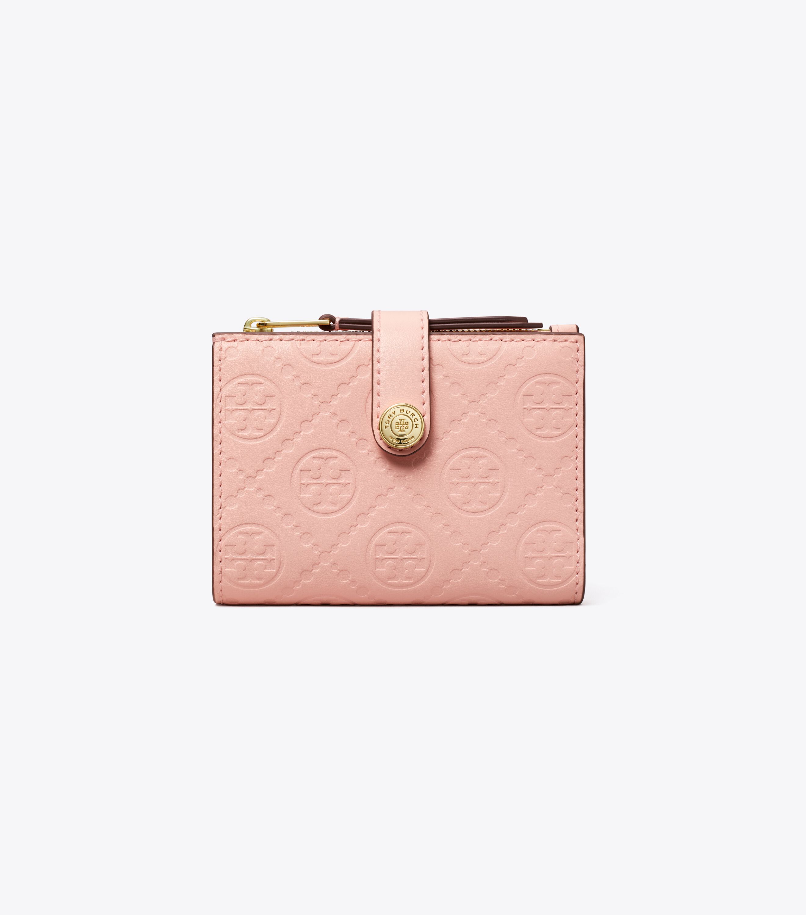 【特価！関送込】Tory Burch T Monogram Leather BIFOLD WALLET T Monogram Leather Bi-Fold Wallet, Pink Sea | Tory Burch KSA