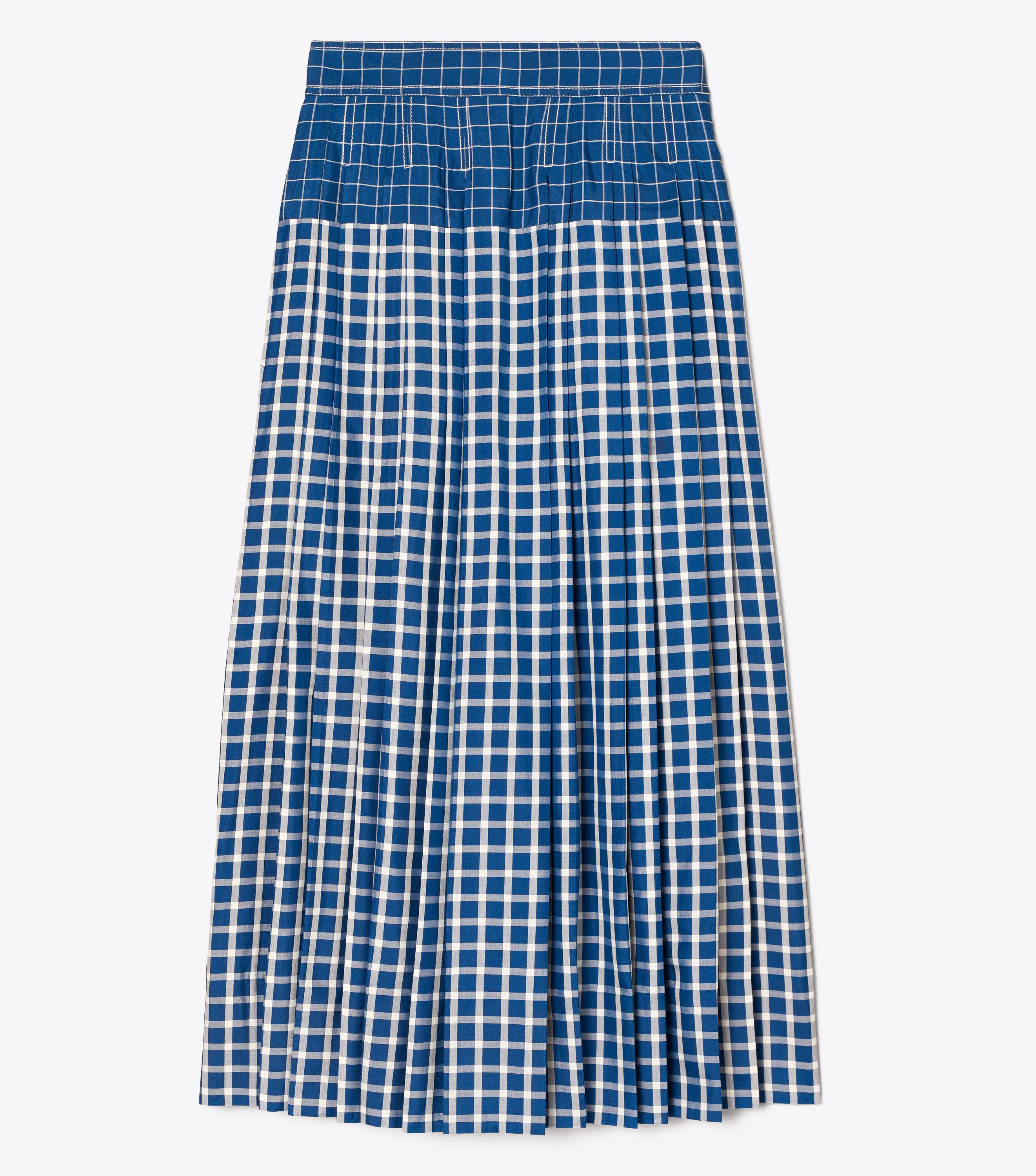 Picnic Plaid Silk Pleated Skirt