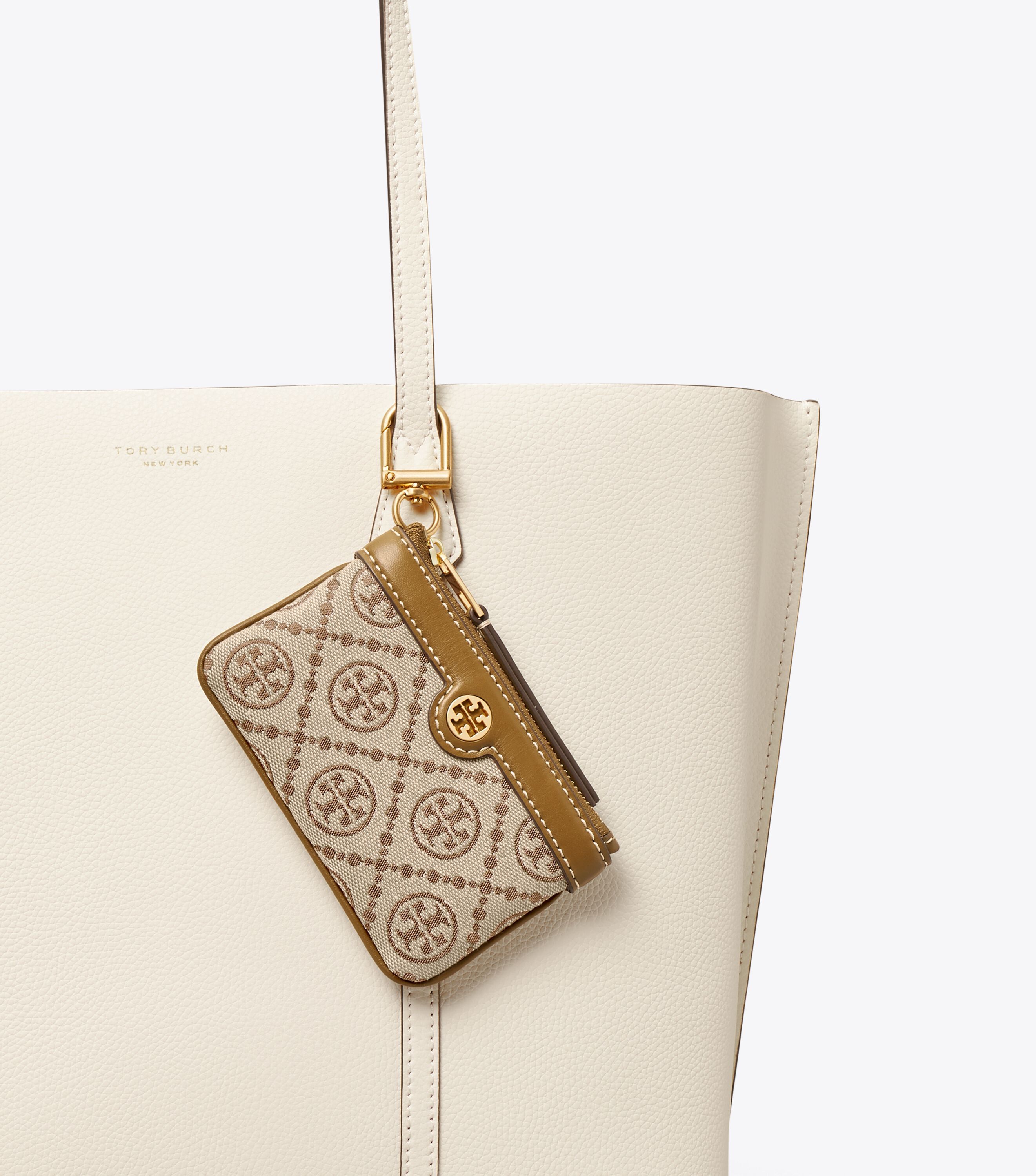 Tory burch monogram card case keyring outlet
