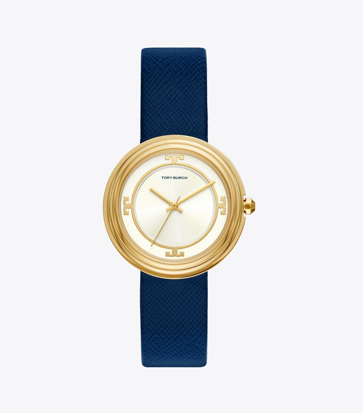tory burch bailey watch navy leather gold tone ivory 34 mm