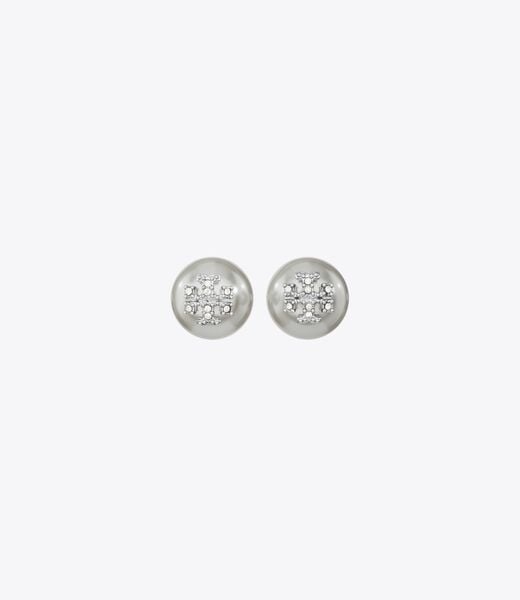 tory burch moondance pearl and pave stud earrings