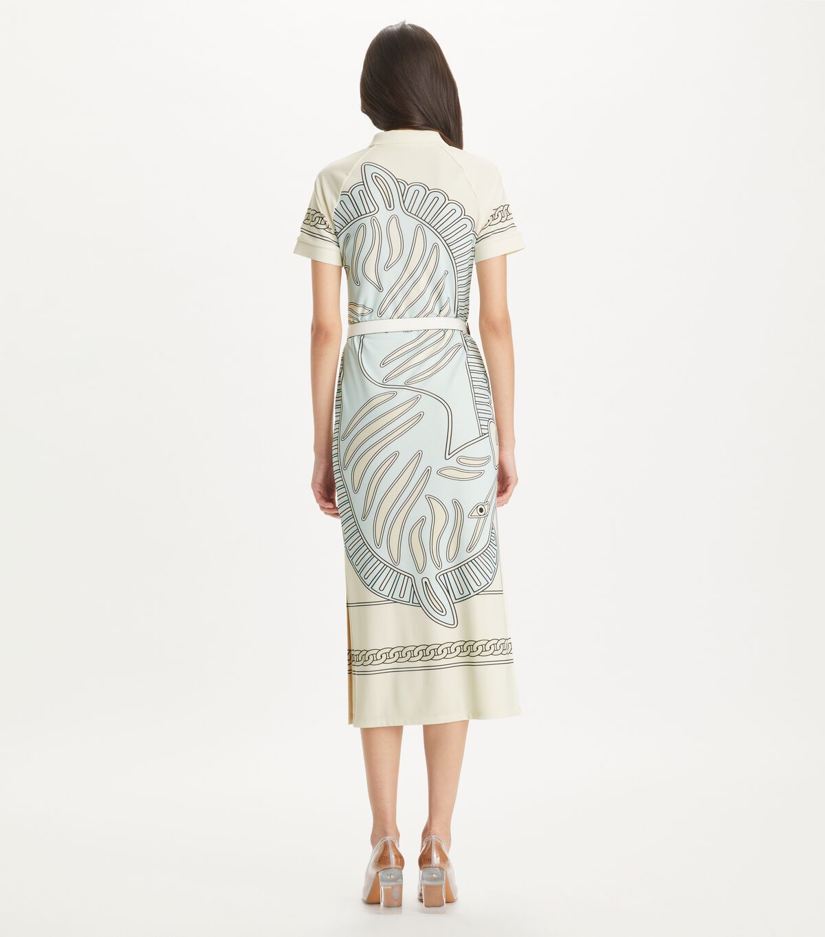 tory burch printed mesh polo dress