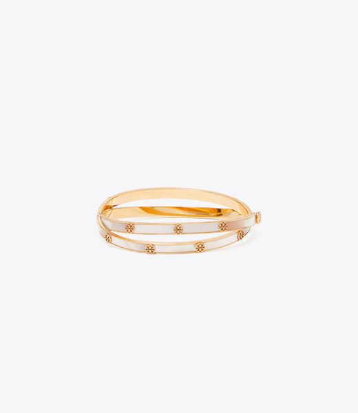 tory burch icon mother of pearl double hinge bracelet