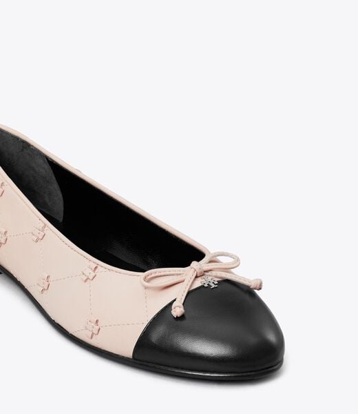 tory burch bunny knot cap toe ballet flat