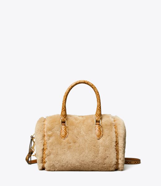 T Monogram Shearling Petite Barrel Bag tory burch t monogram shearling petite barrel bag