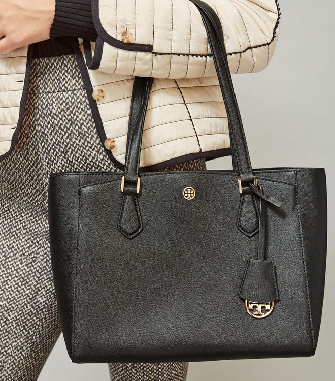 Robinson small leather tote tory burch