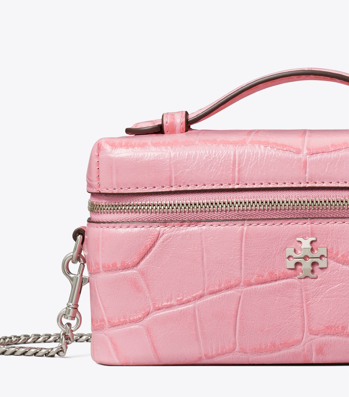 tory burch charlie croc embossed vanity case