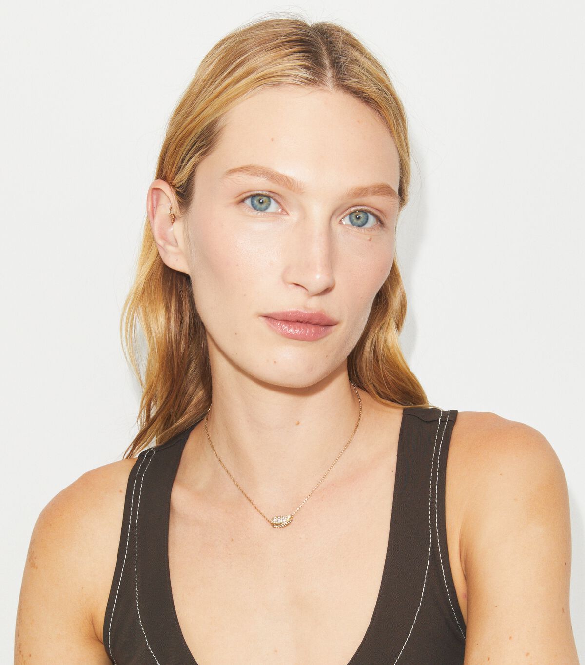 tory burch pierced pav  pendant necklace