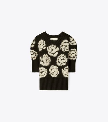 Rose-Embroidered Sweater
