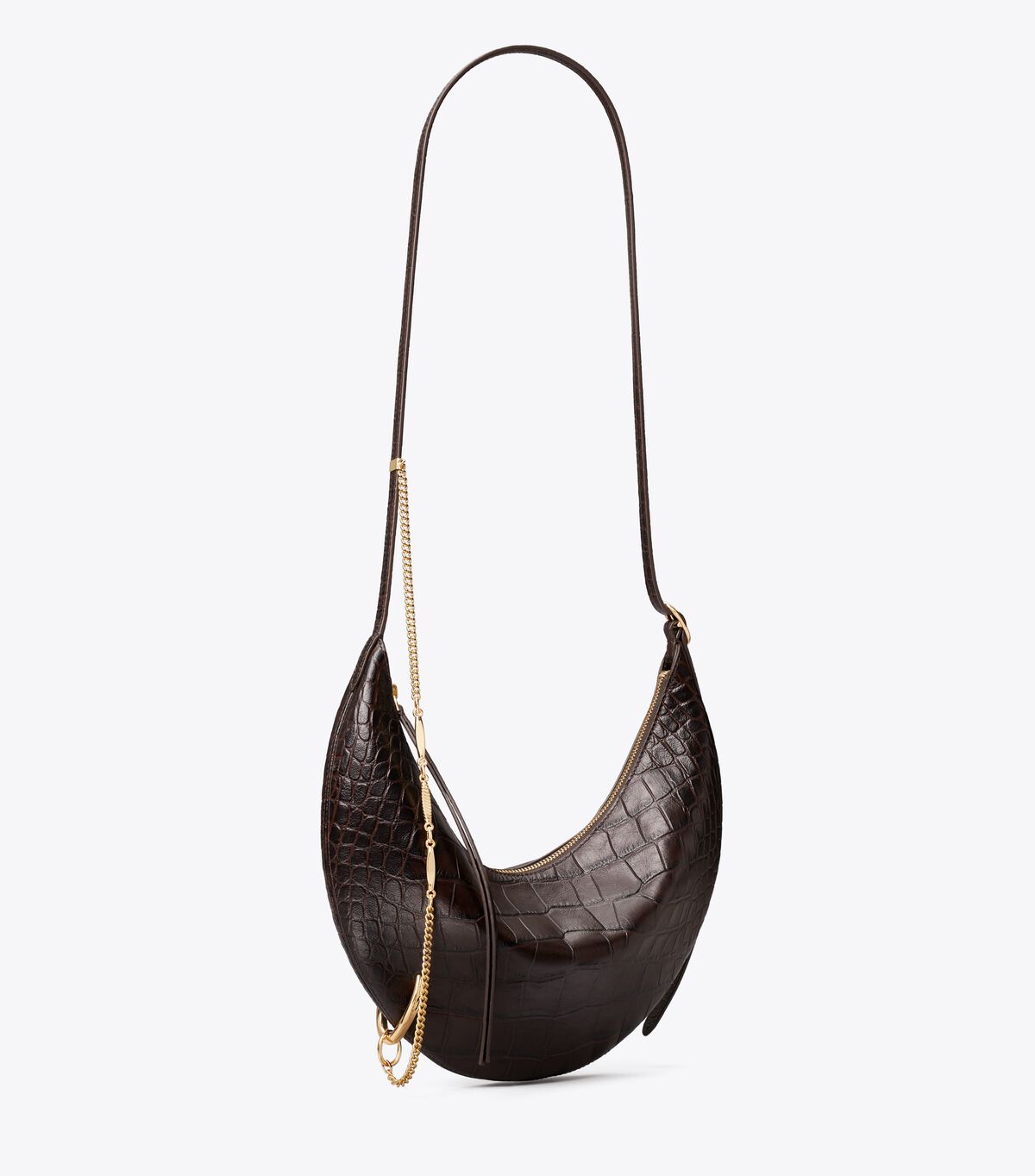 tory burch pierced croc embossed crossbody bag
