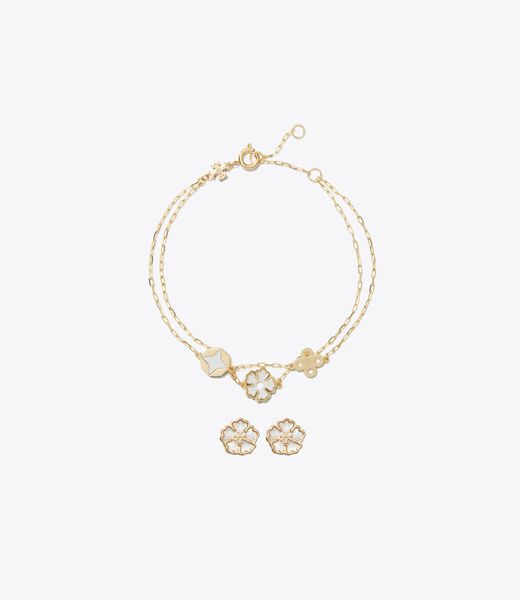 tory burch forget me not bracelet and earrings gift set