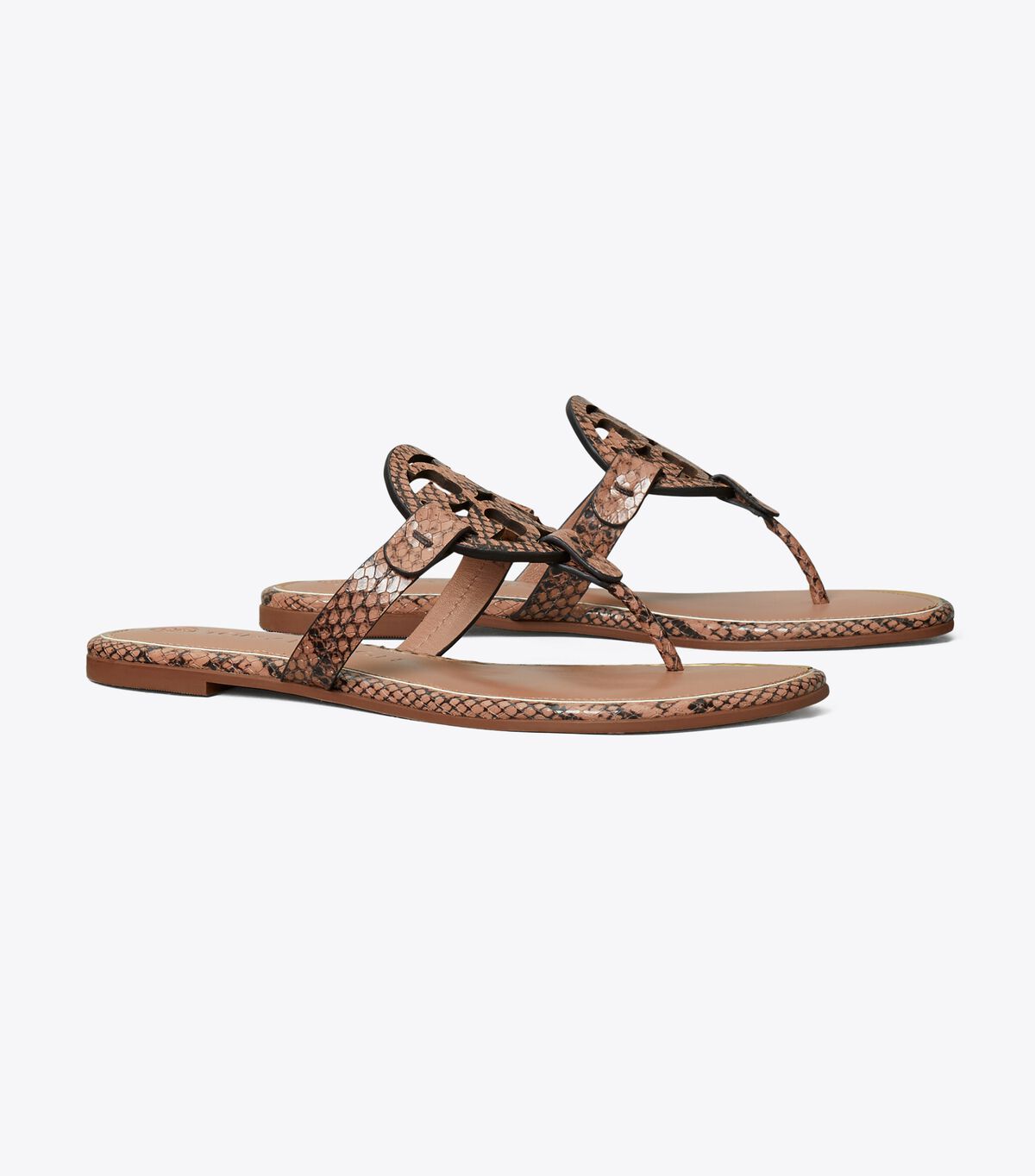 tory burch miller sandal embossed leather