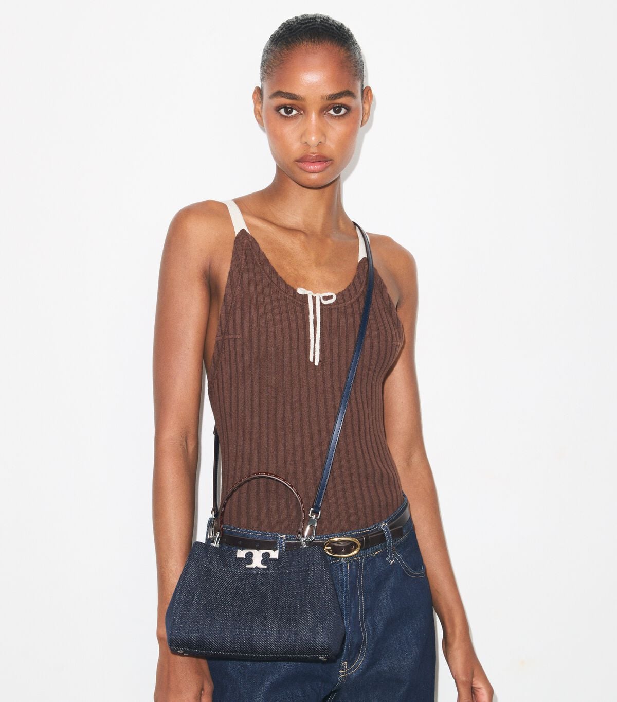 Mini Eleanor Denim Satchel tory burch mini eleanor denim satchel