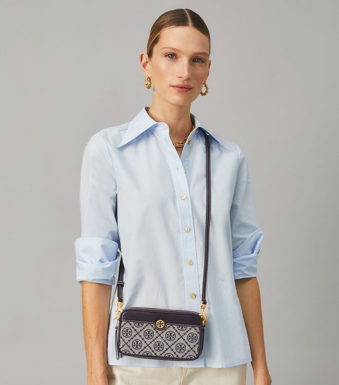 T Monogram Jacquard Double-Zip Mini Bag | Tory Burch KSA Navigation | Tory  Burch