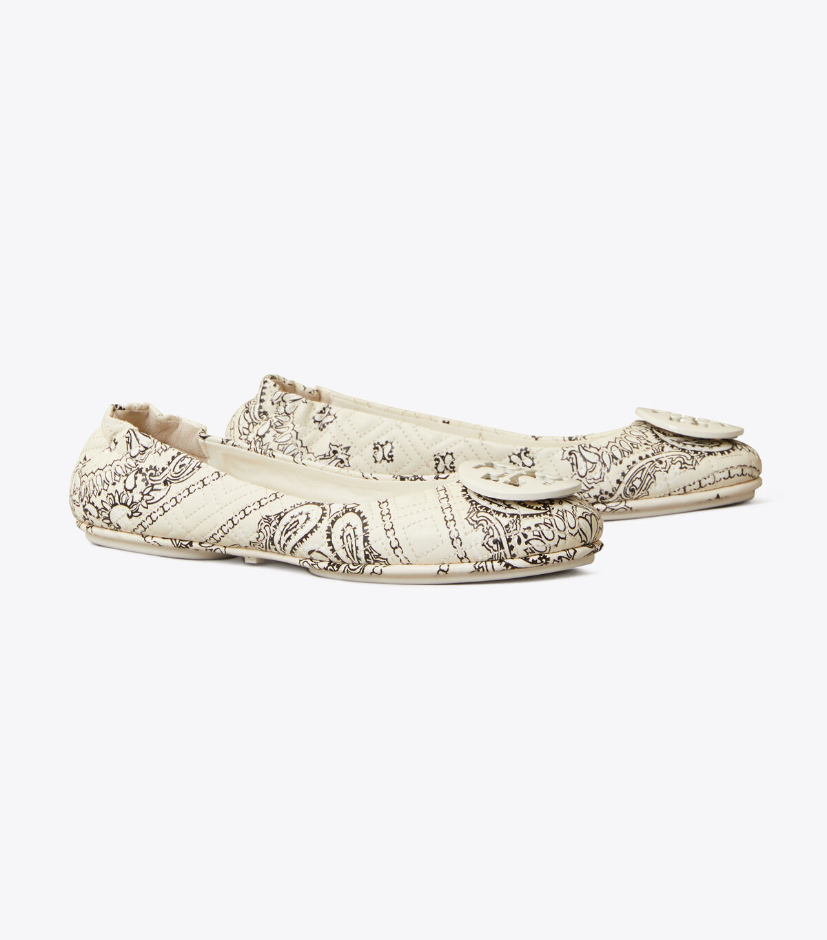 Minnie Quilted Travel Ballet Flat, Leather Logo