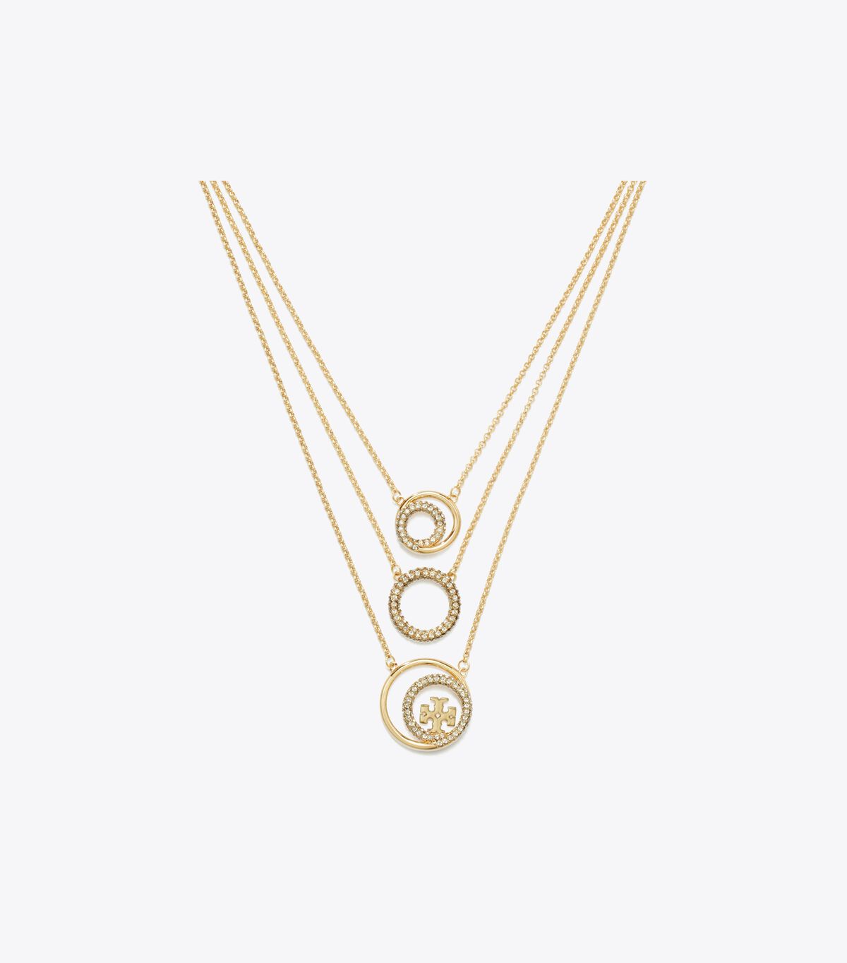 tory burch miller pave layered necklace