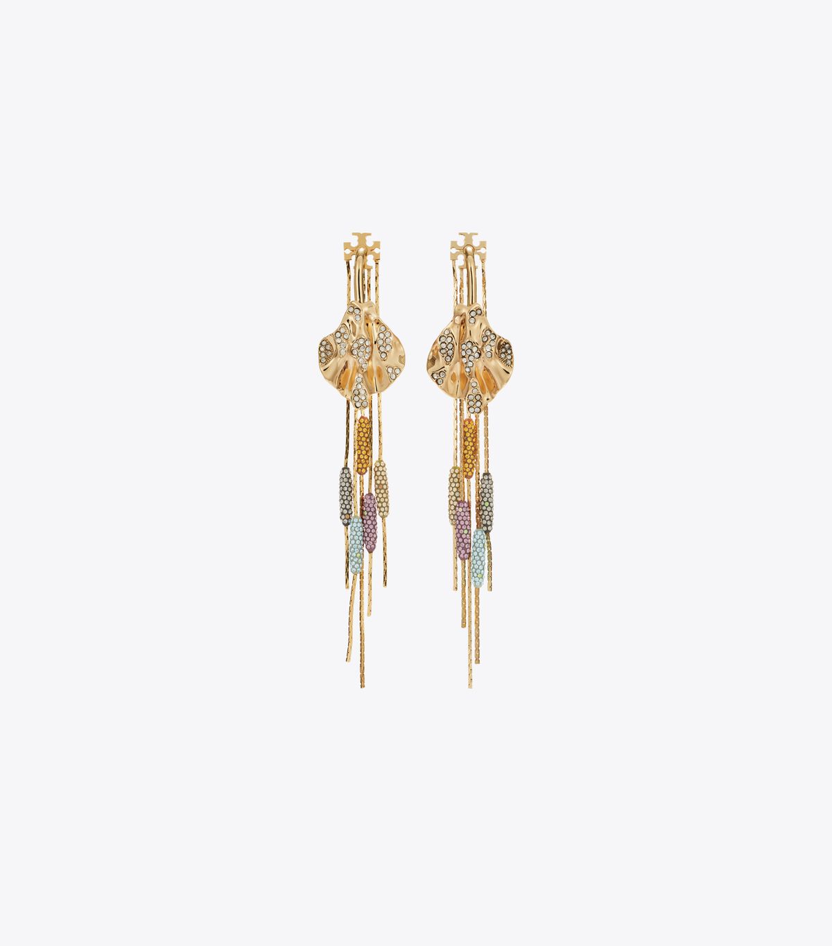tory burch runway embellished front back earrings