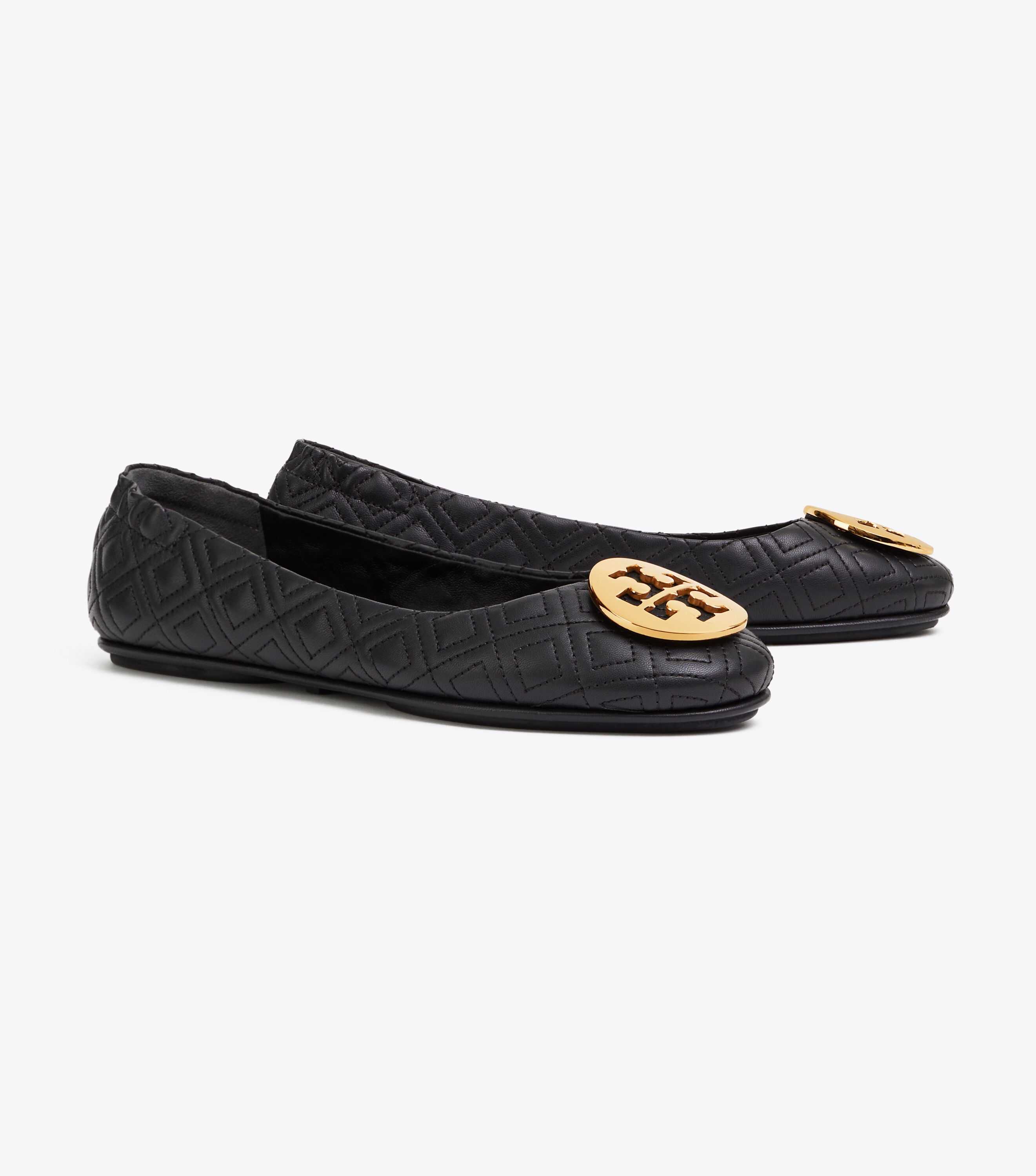 Minnie Travel Ballet Flat Quilted Leather Shoes Tory Burch
