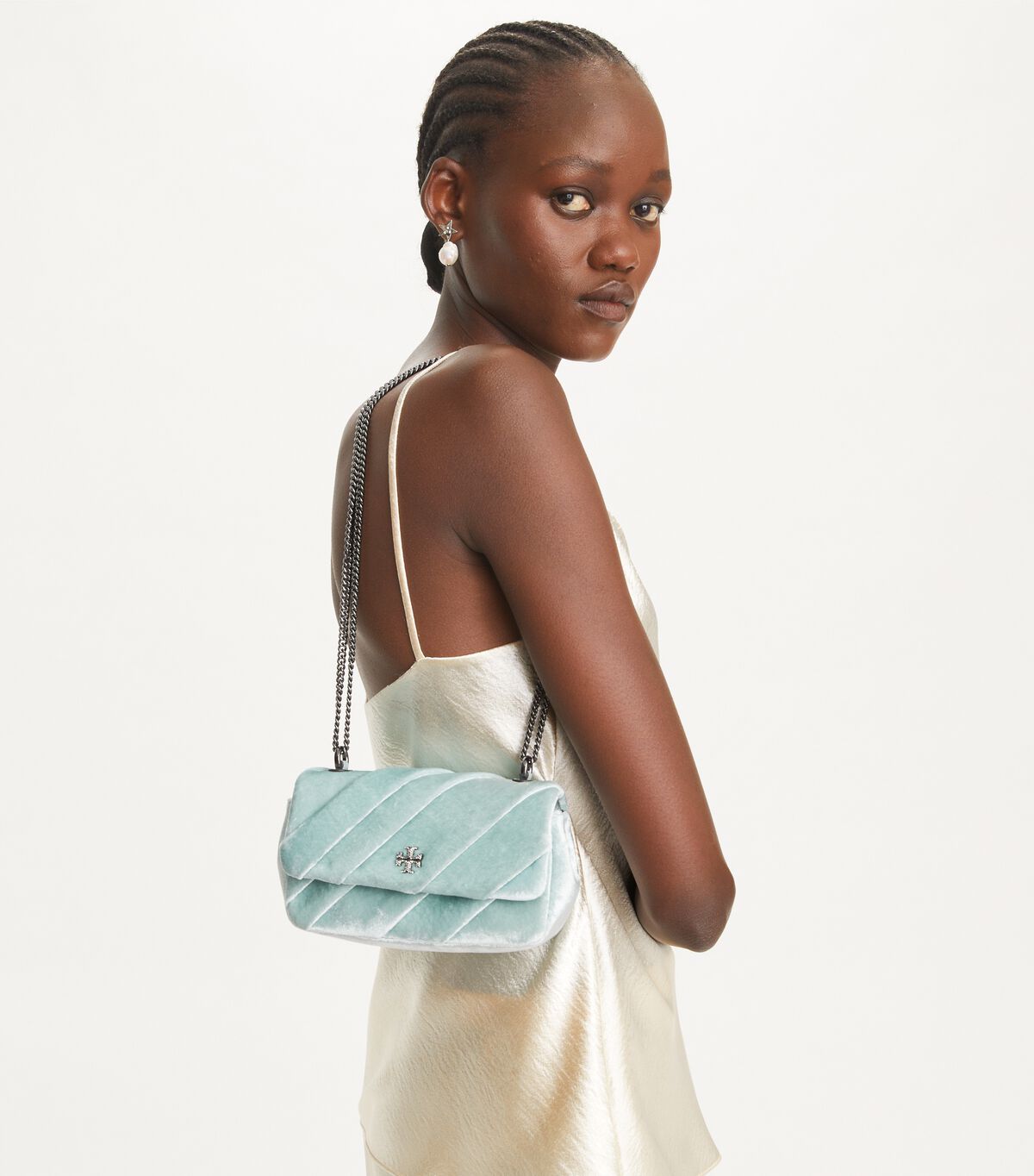tory burch mini kira draped velvet flap bag