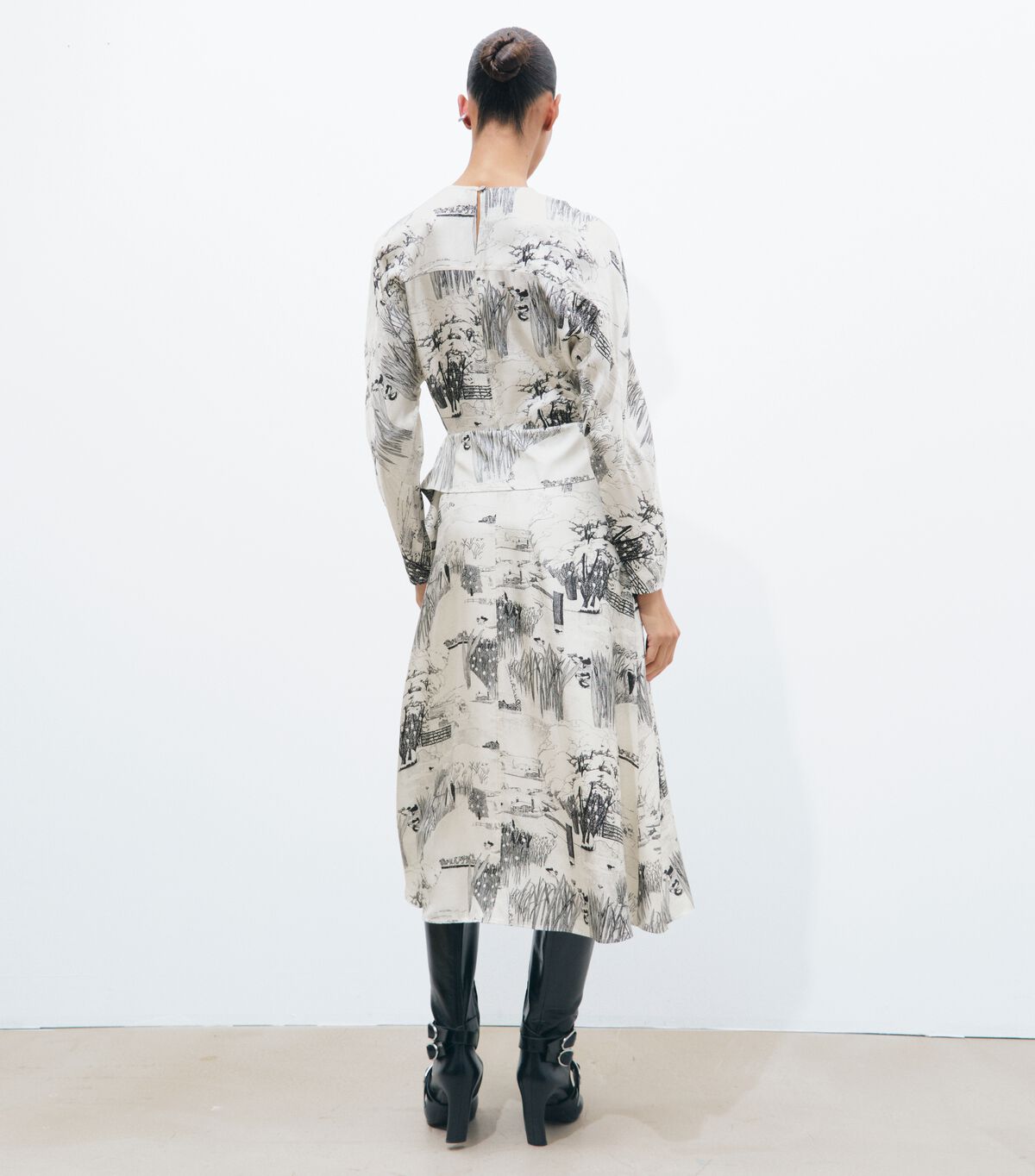 tory burch printed silk tie waist dress