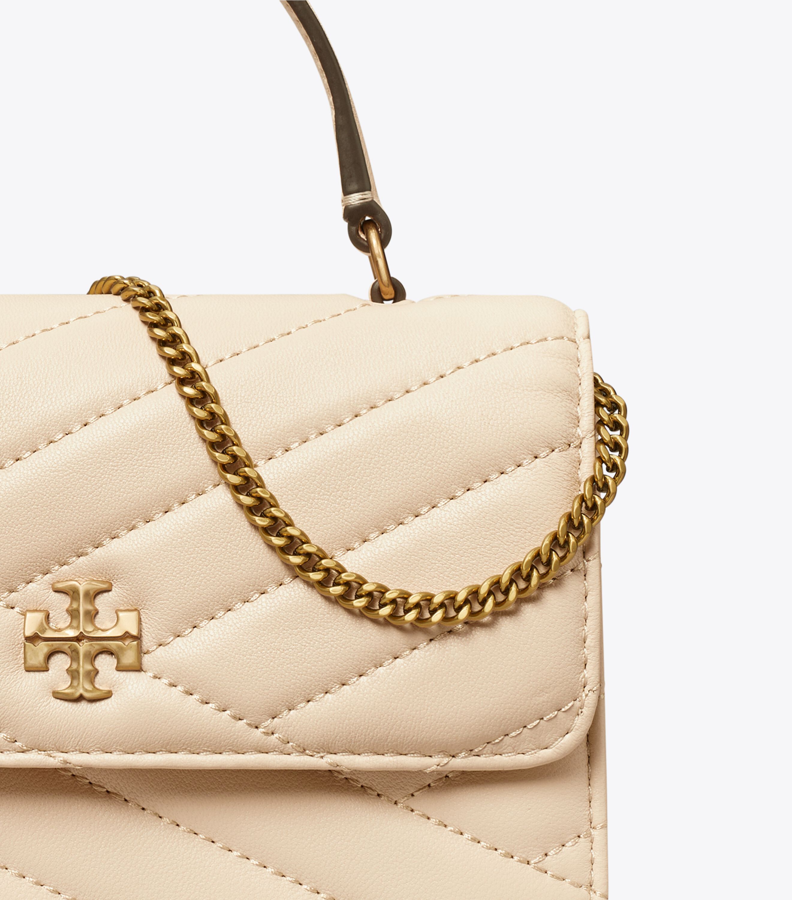 Tory burch kira chevron quilted leather chain wallet deals