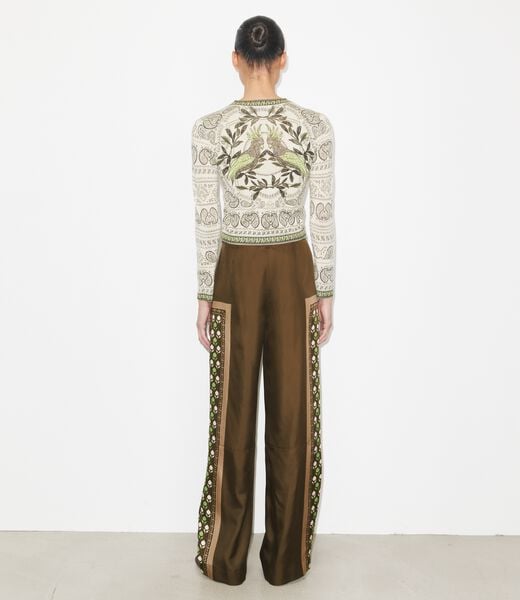 tory burch بنطال من الساتان