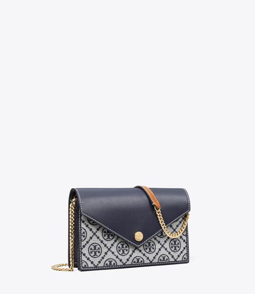 tory burch t monogram envelope chain wallet