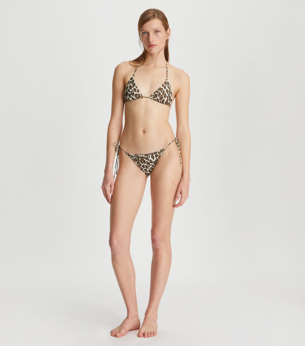 tory burch printed string bikini top