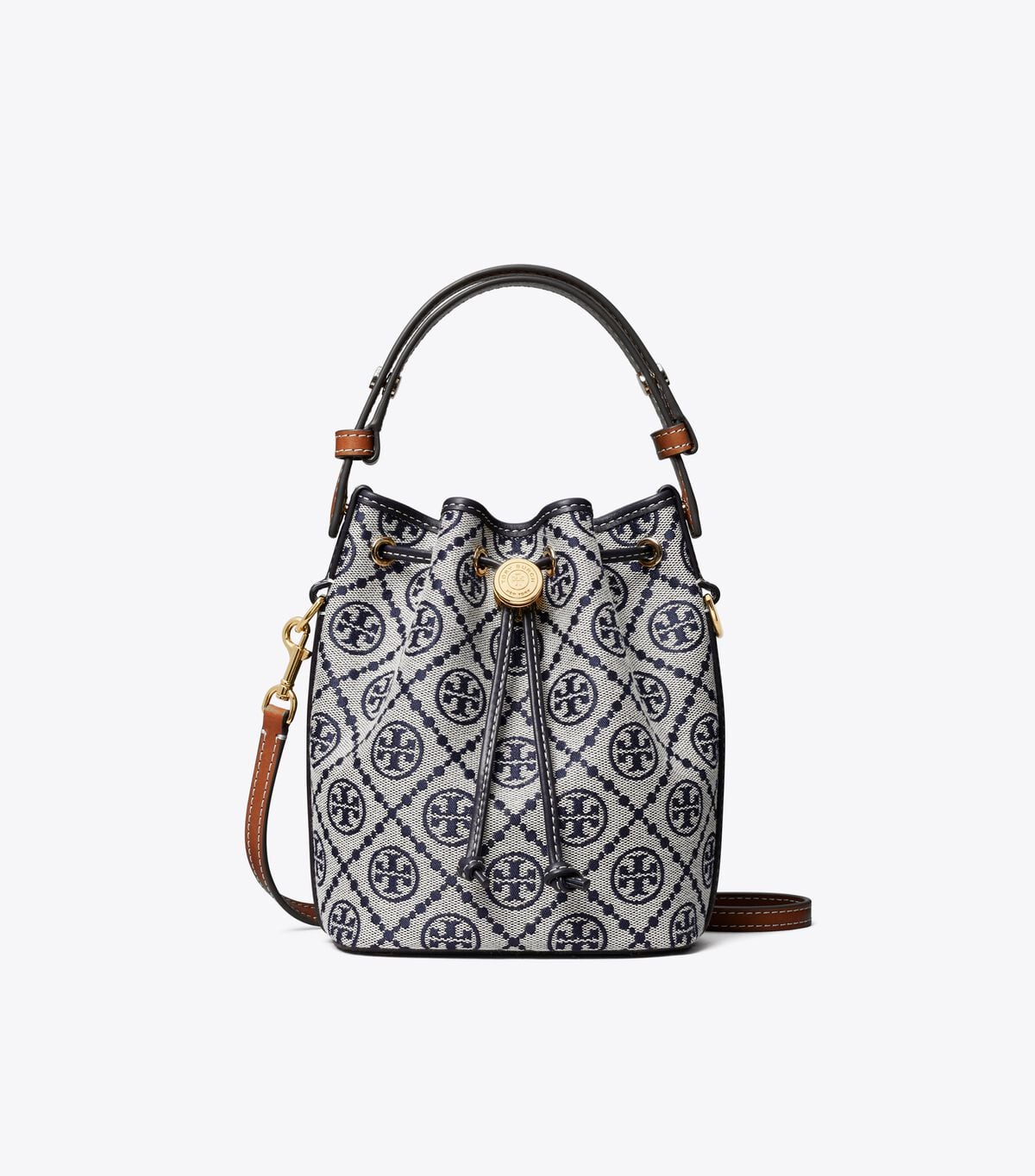 tory burch t monogram mini bucket bag