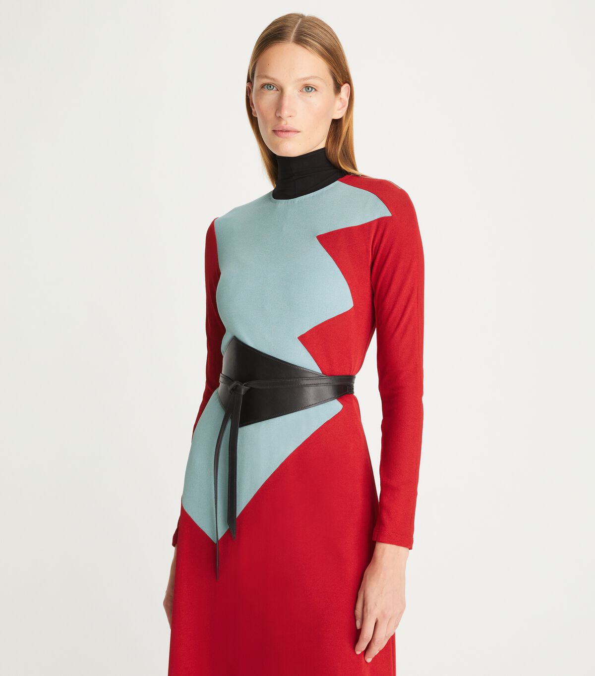 tory burch colorblock honeycomb jersey dress