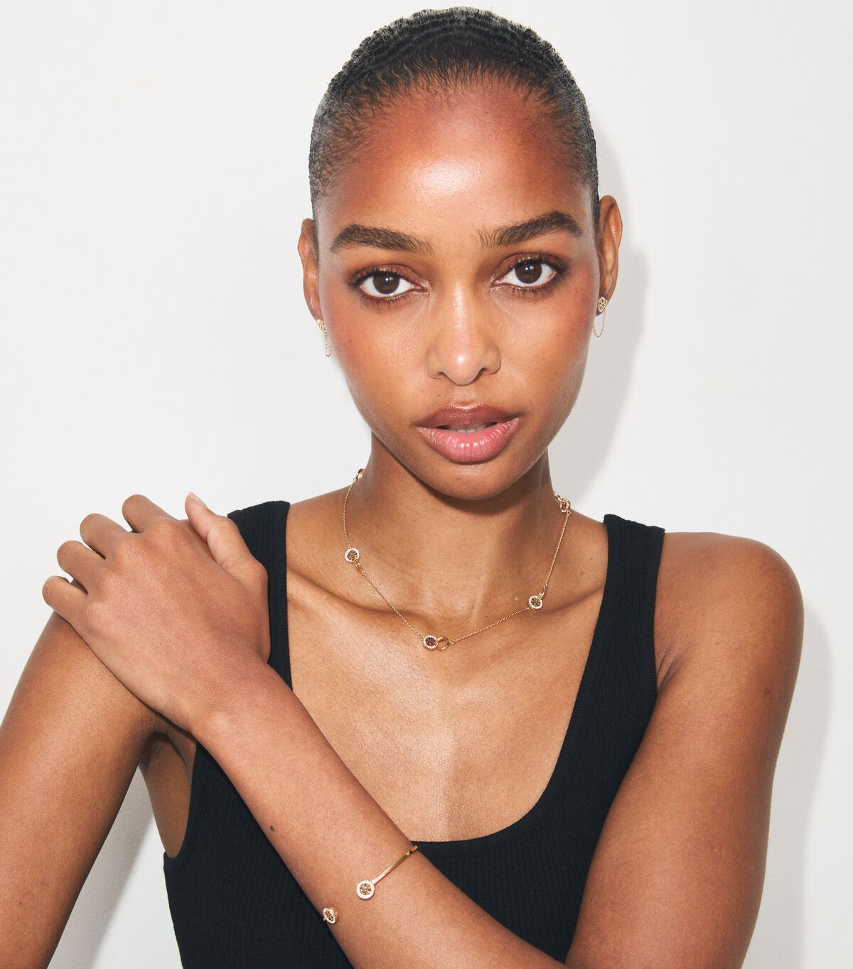 tory burch icon chain earrings