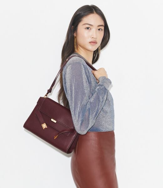 tory burch lee radziwill pebbled shoulder bag