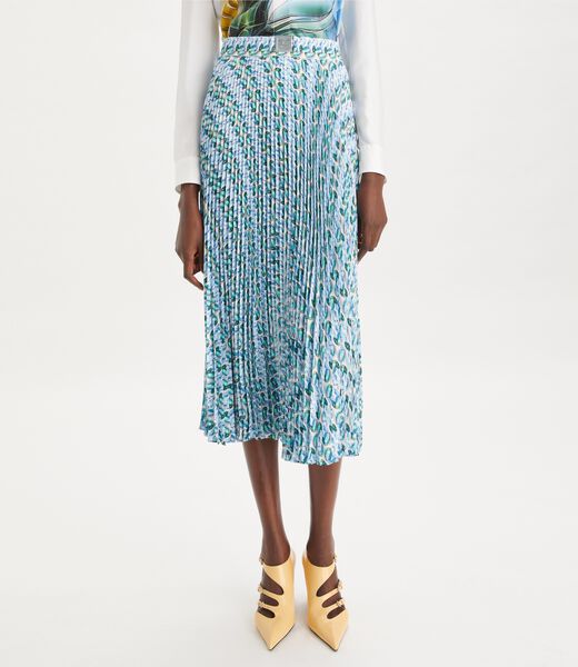 tory burch pleated viscose skirt