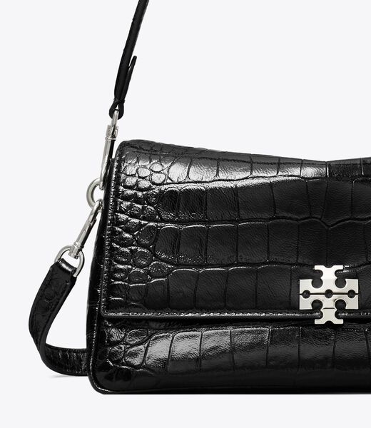 tory burch small charlie croc embossed shoulder bag