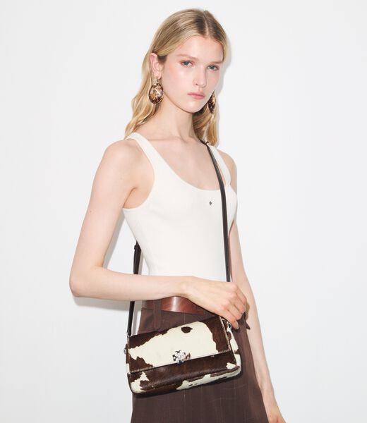 tory burch small charlie calf hair shoulder bag