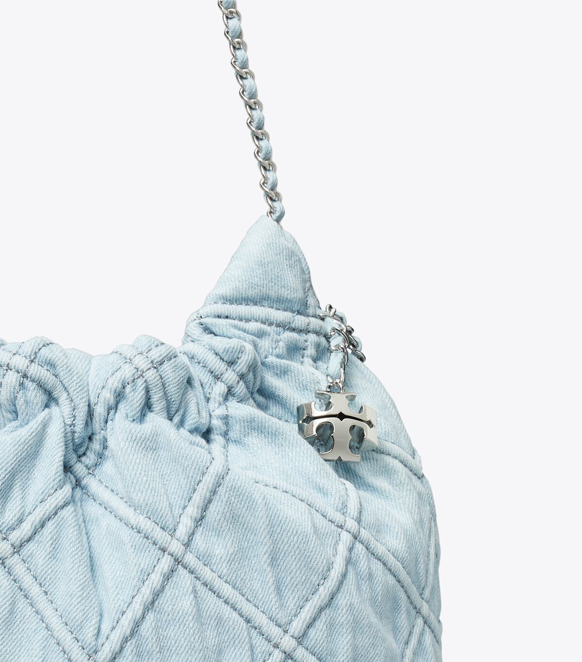 tory burch mini fleming soft denim hobo bag