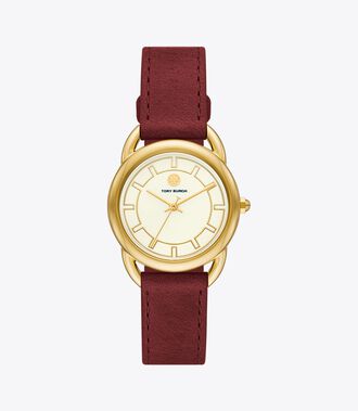 Ravello Watch, Leather/Gold-Tone, 32 X 40 Mm