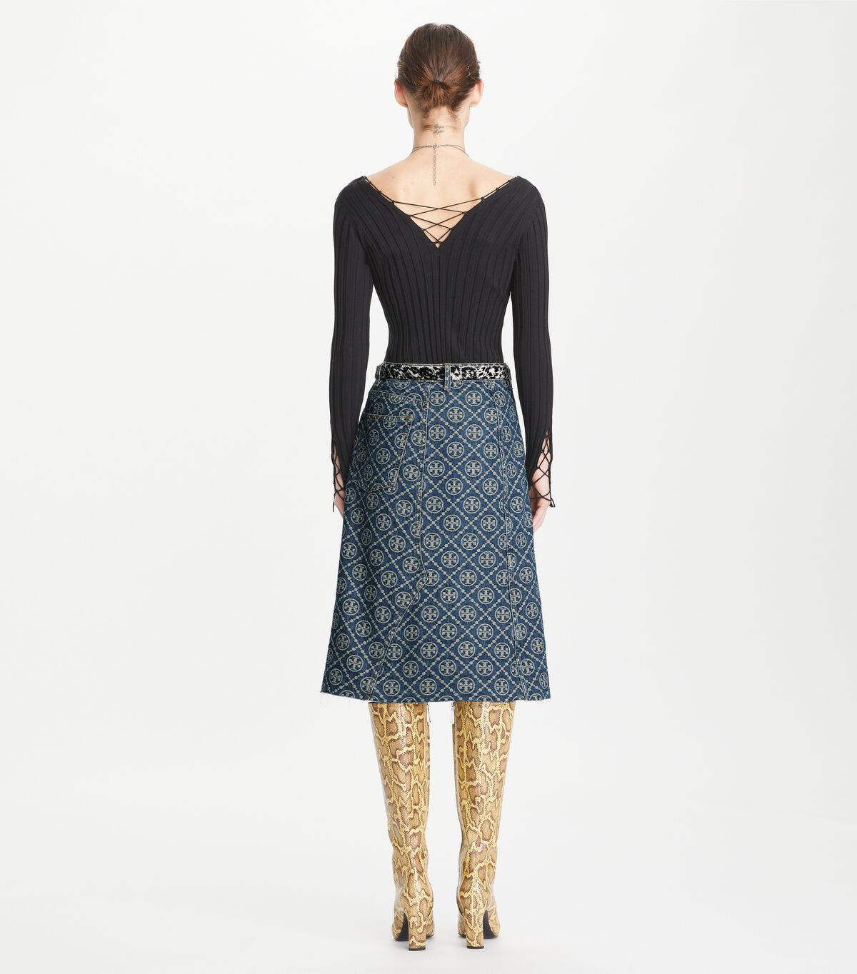 tory burch lace up wool sweater