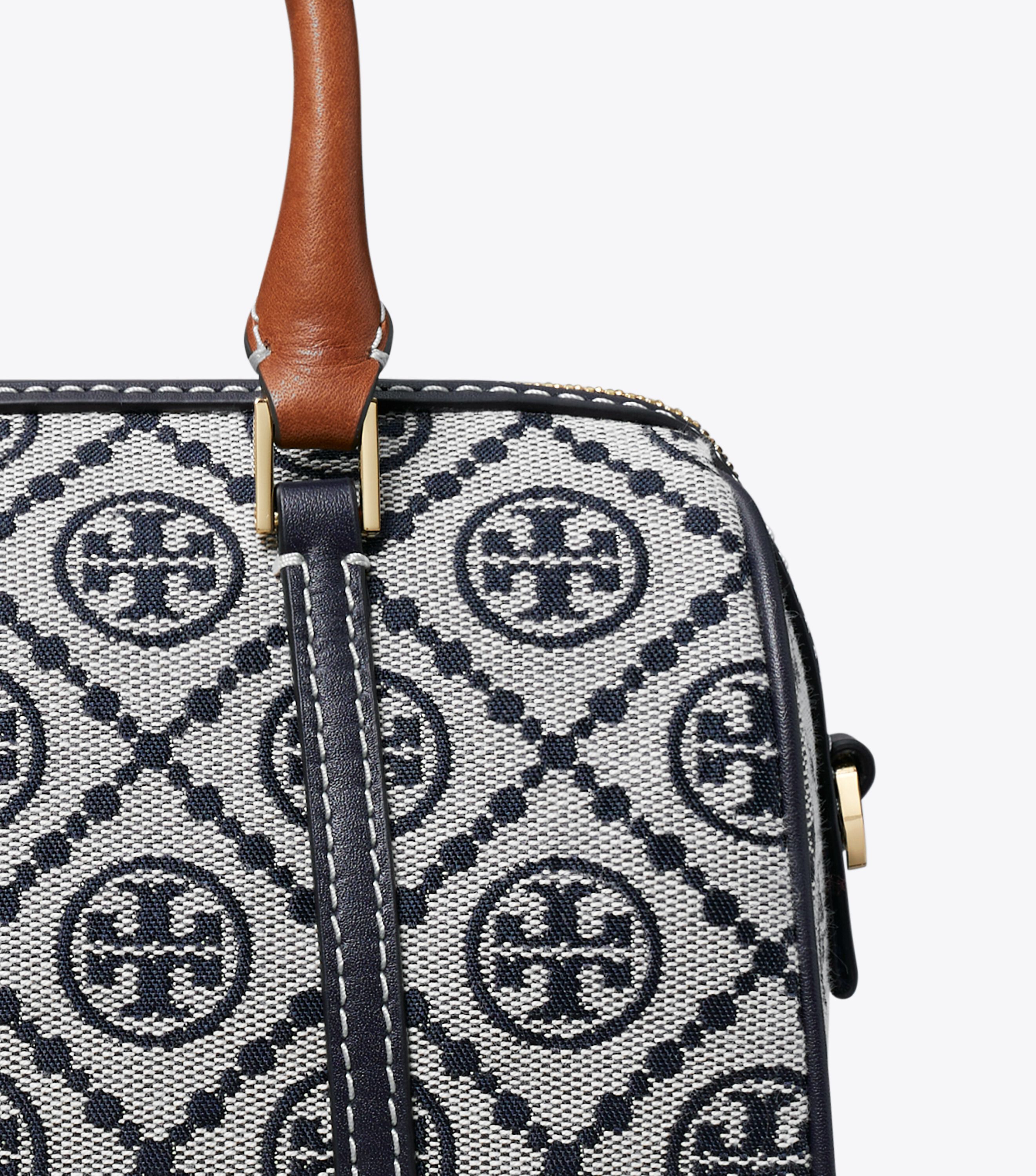 T Monogram Petite Barrel Bag, Tory Navy | Tory Burch KSA