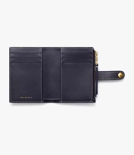 tory burch محفظة تي مونوغرام ثنائية الطي