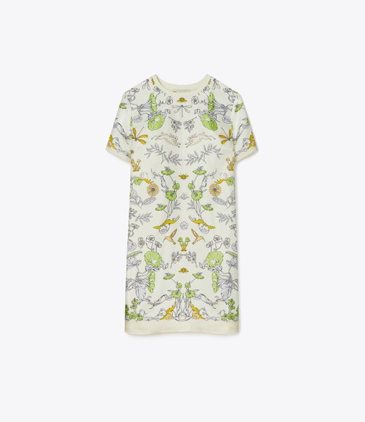 tory burch silk front t shirt dress