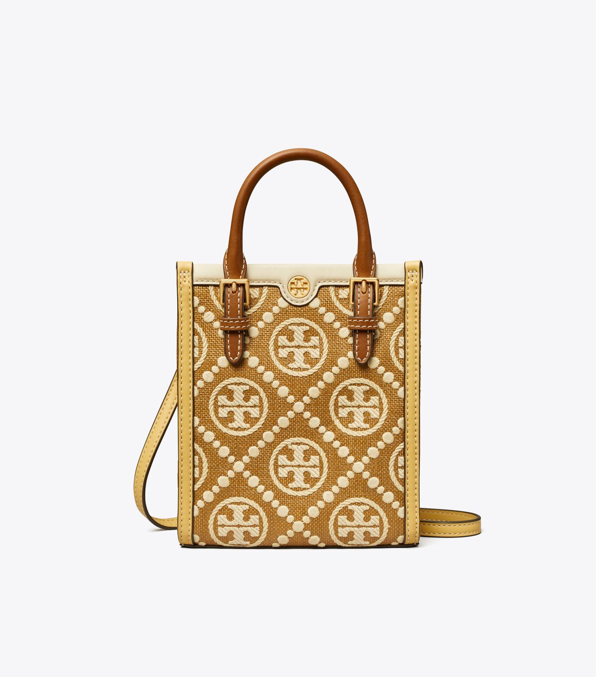 tory burch mini t monogram embroidered raffia tote
