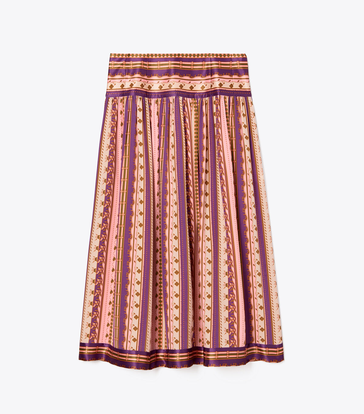 Silk Burnout Pleated Skirt