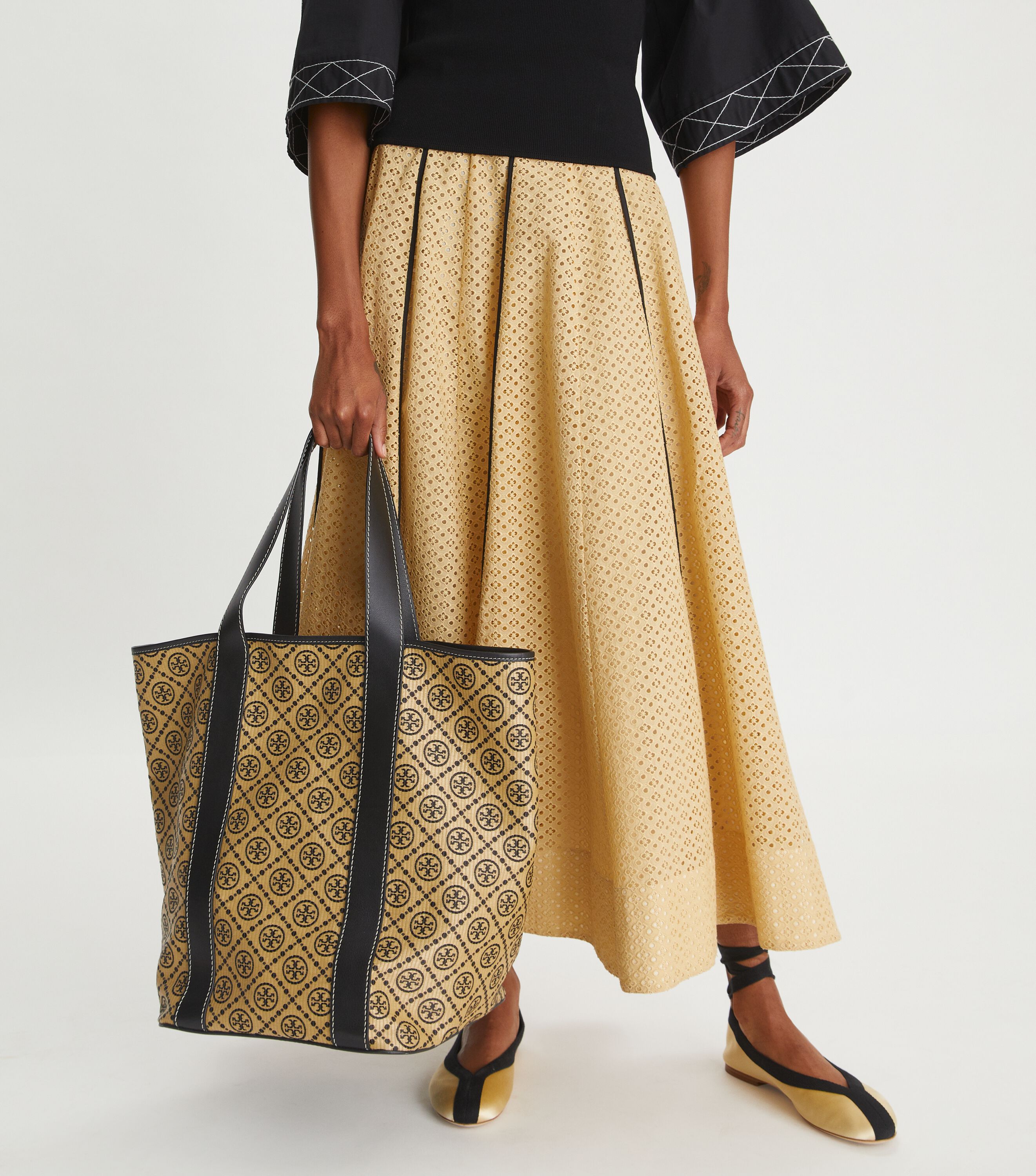 T Monogram Oversized Tote