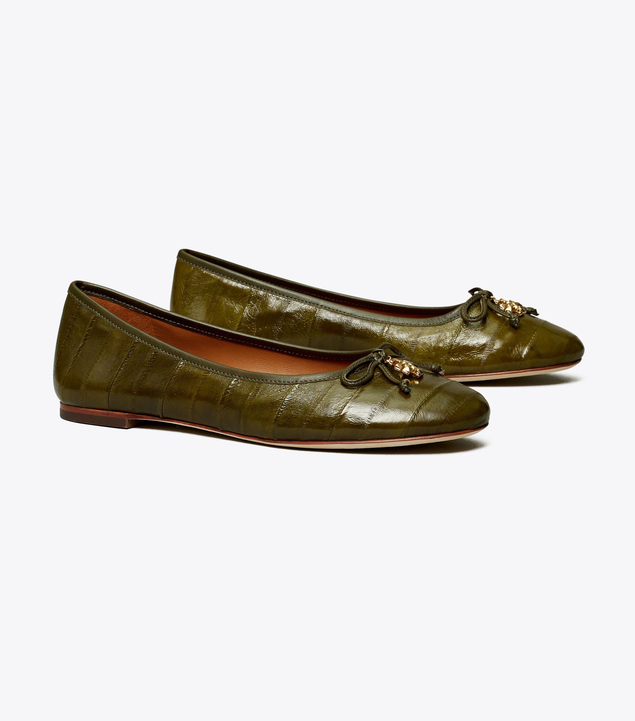 Tory Charm Eel Ballet Flat Shoes Tory Burch