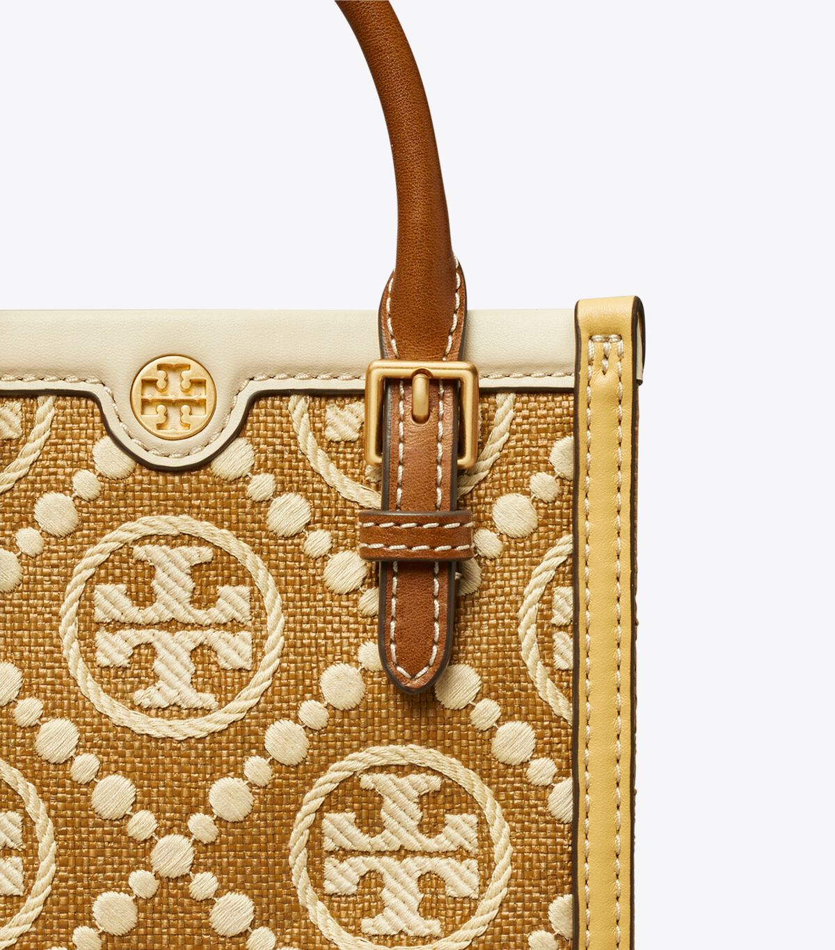 tory burch mini t monogram embroidered raffia tote