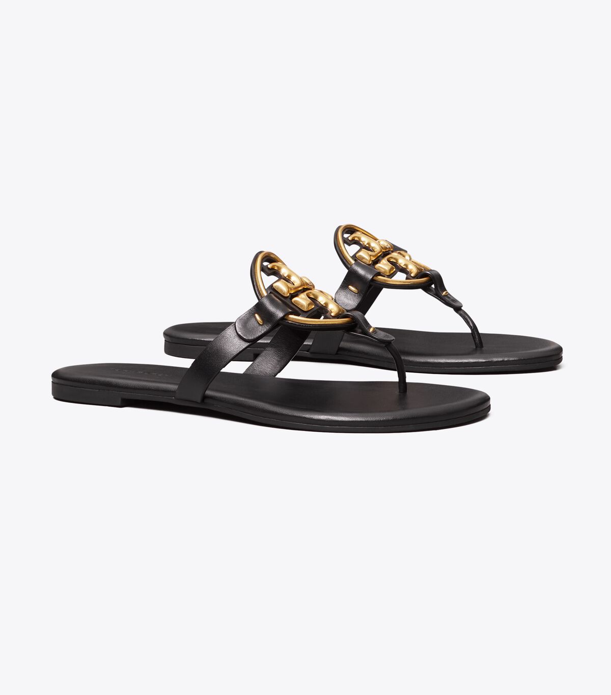 tory burch miller soft metal logo sandal