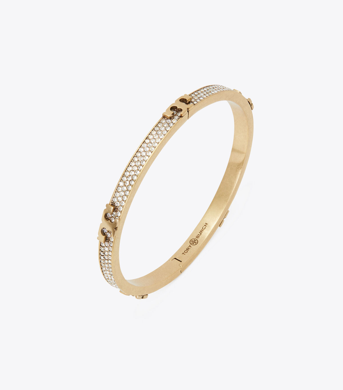 tory burch serif t pave hinged bracelet